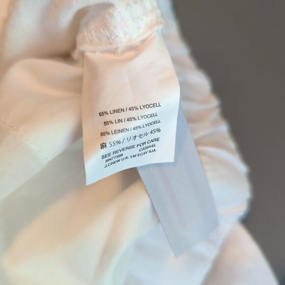 J Crew Seaside Linen Blend Pants Womens 4 White Beach Jogger Elastic Waist - Picture 7 of 8